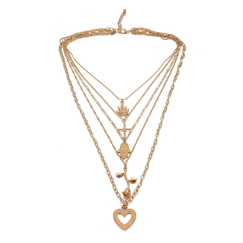 Vintage Gold Love Pendant Necklace for Women, valdore