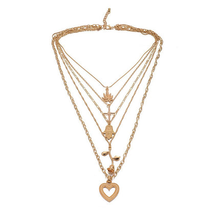 Vintage Gold Love Pendant Necklace for Women, valdore