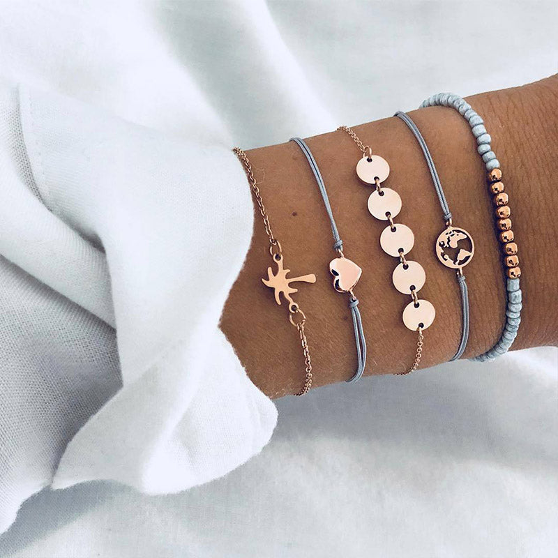Bead Chain Bracelet and Anklet Set for Women ,Valdore
