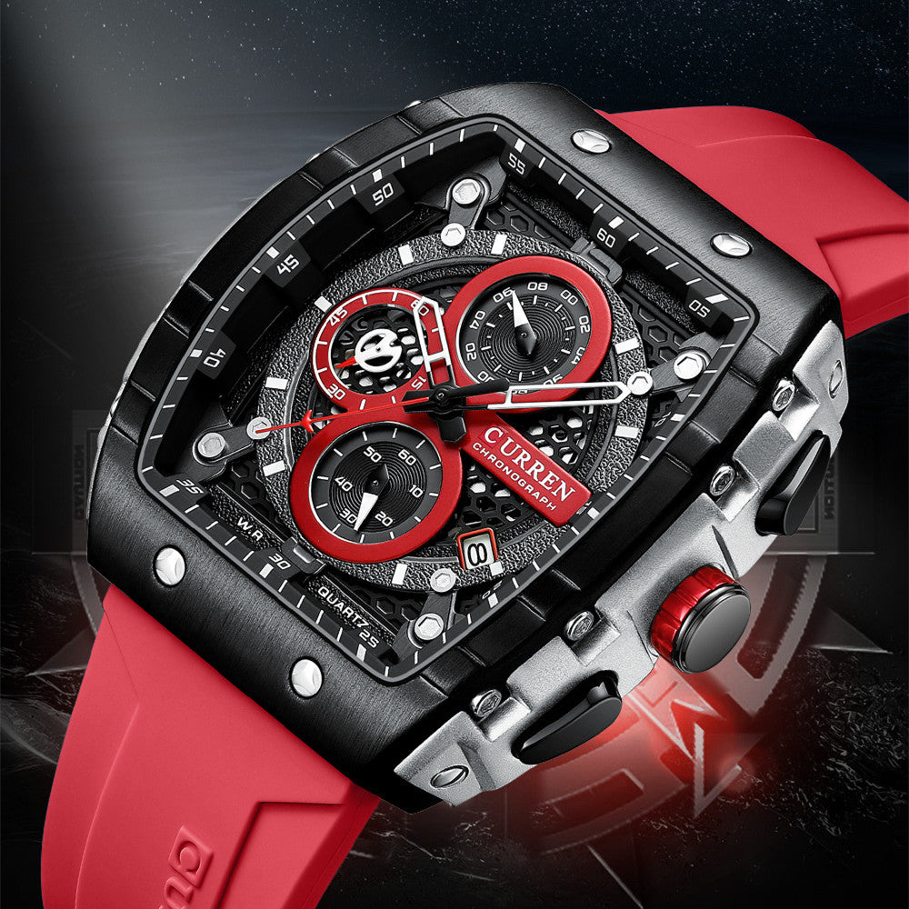 Men’s Quartz Analog Watch Stainless Steel Multi-Function Watch, Valdore
