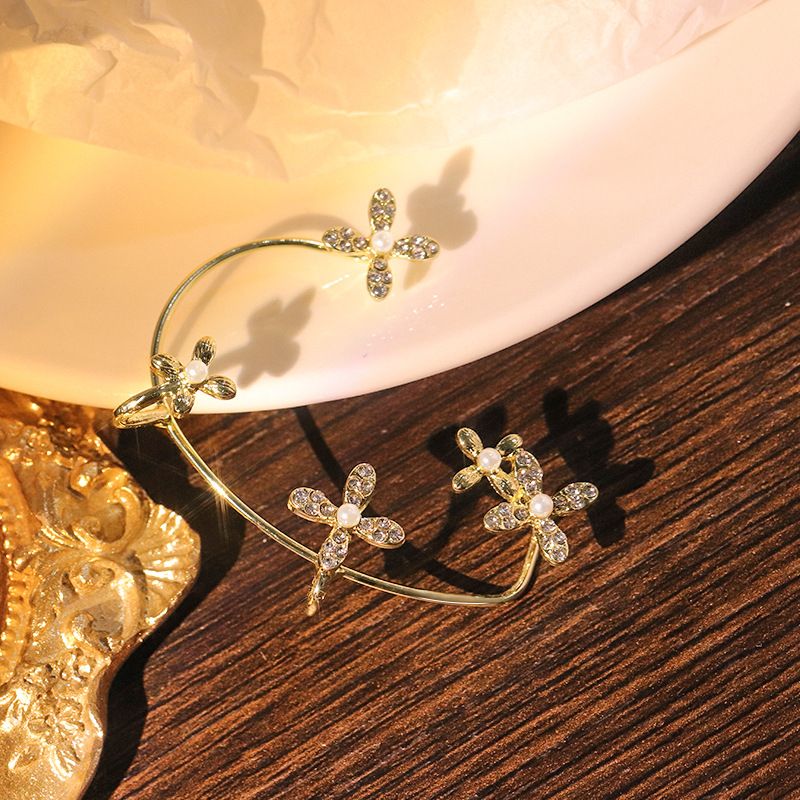 Gold Butterfly Crystal Ear Cuff Earring for Women , No Piercing needed , Valdore