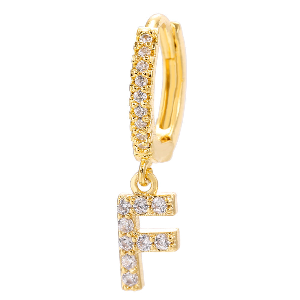 Initial Letter Earrings for Women Personalized Alphabet Jewelry, Valdore