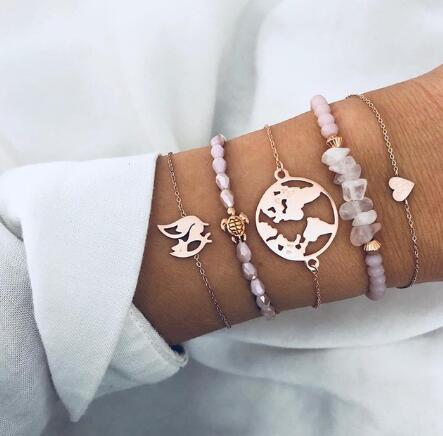 Bead Chain Bracelet and Anklet Set for Women ,Valdore