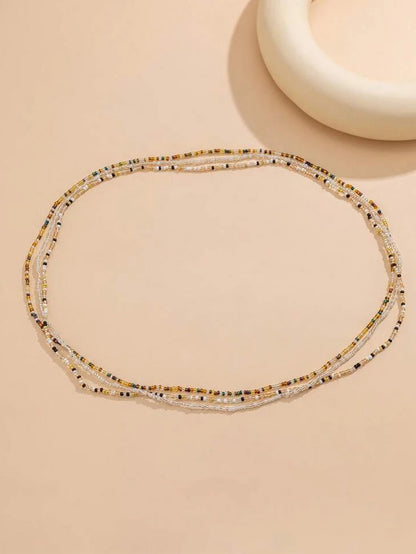 Mixed Color Bead Waist Body Chain Set for Women, Valdore