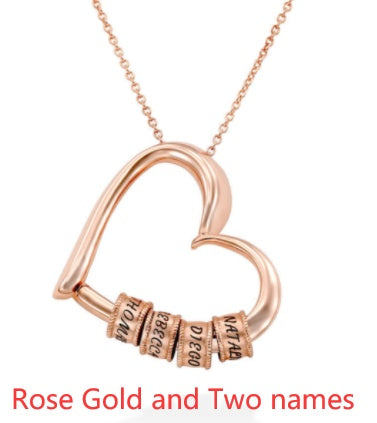 Personalized Custom Name Heart Necklace for Women, Valdore