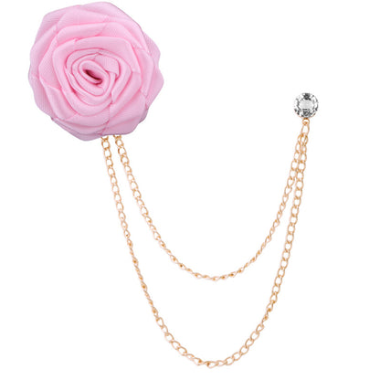 Handmade Rose Tassel Brooch Lapel Pin for Men Suits, valdore