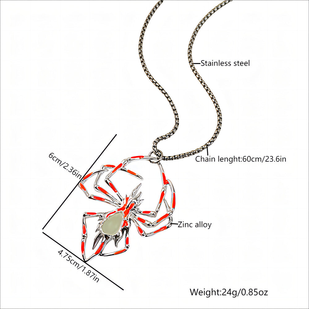 Halloween Glow in the Dark Spider Necklace, Valdore