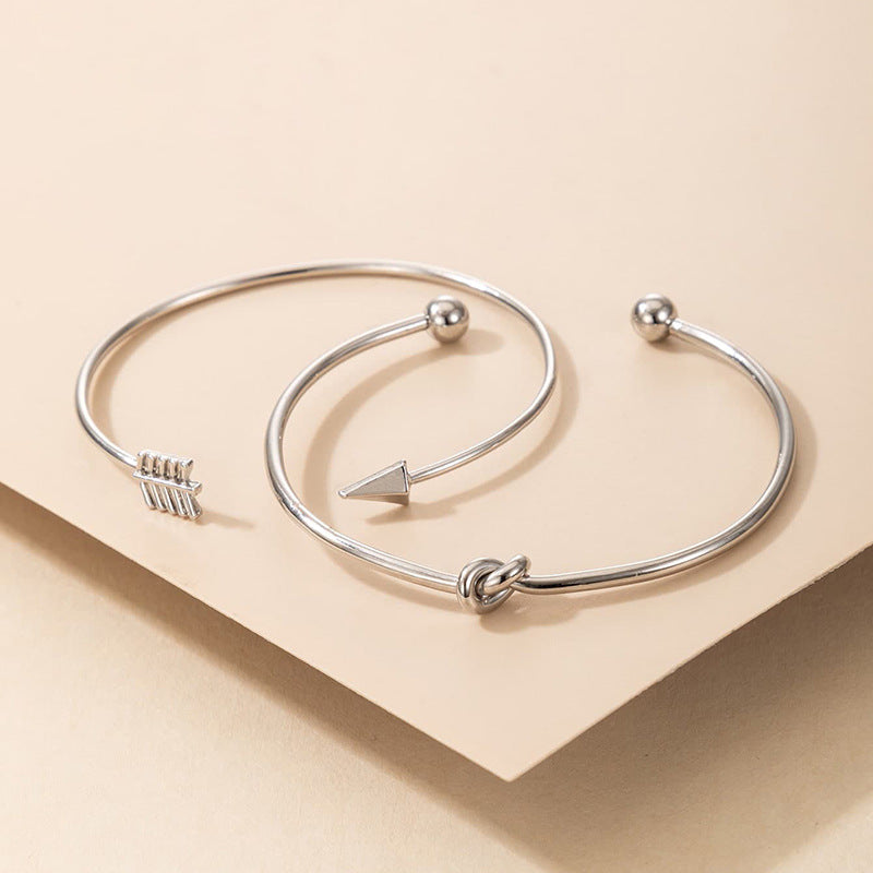 Knotted Arrow Bracelet Set for Women  Adjustable Couple Jewelry, Valdore