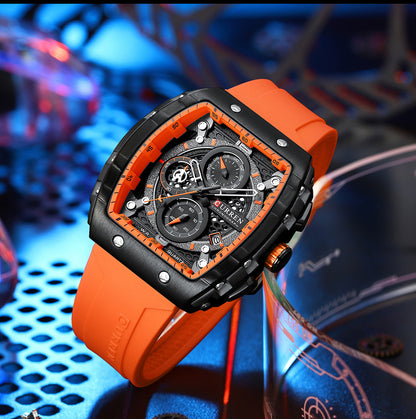 Men’s Quartz Analog Watch Stainless Steel Multi-Function Watch, Valdore