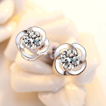Sterling Silver Clover Earrings for Women Lucky Stud Jewelry, Valdore