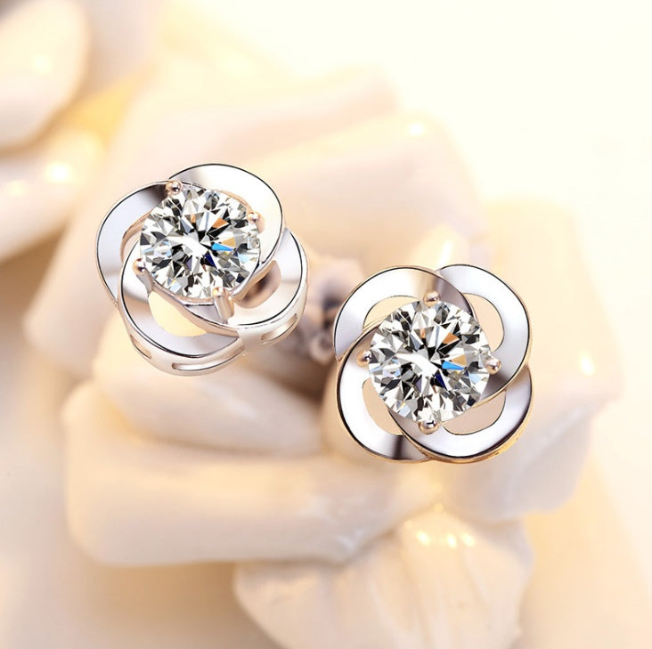 Sterling Silver Clover Earrings for Women Lucky Stud Jewelry, Valdore