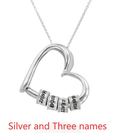 Personalized Custom Name Heart Necklace for Women, Valdore