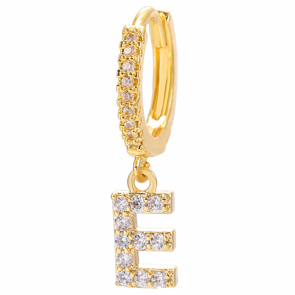 Initial Letter Earrings for Women Personalized Alphabet Jewelry, Valdore
