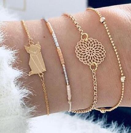 Bead Chain Bracelet and Anklet Set for Women ,Valdore
