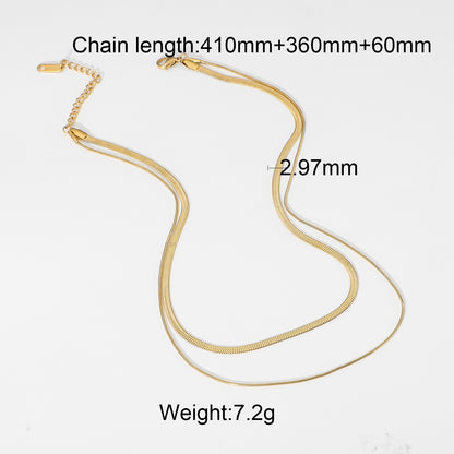 Chunky Double Snake Chain Necklace for Women, valdore