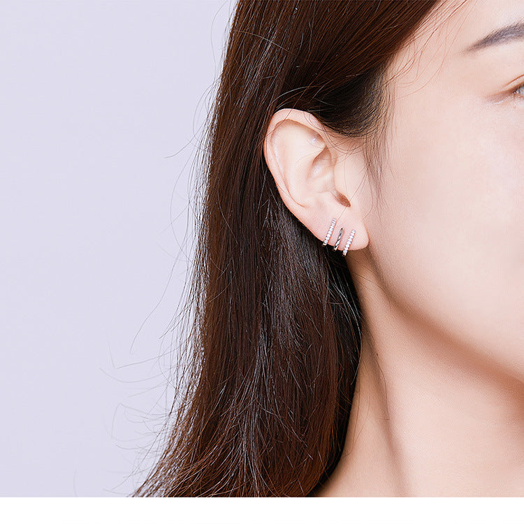 Three-Layer Silver Earrings for Women  Elegant Drop Jewelry, Valdore