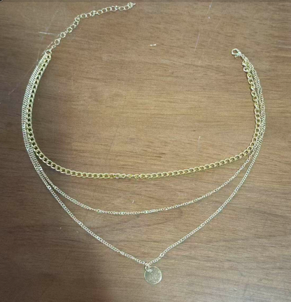 Multilayer Disc Pendant Clavicle Necklace for Women, Valdore