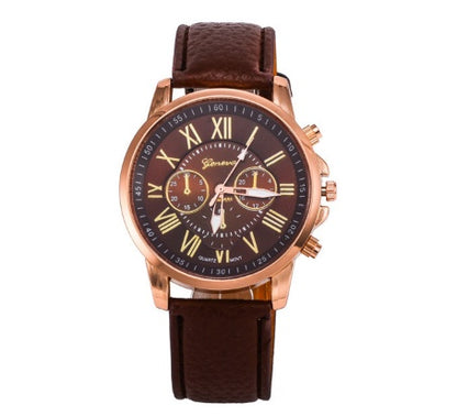 Retro Geneva Three Eye Quartz Couple Watch for Men and Women, Valdore