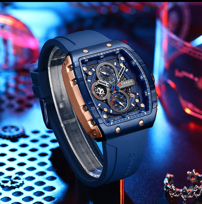 Men’s Quartz Analog Watch Stainless Steel Multi-Function Watch, Valdore