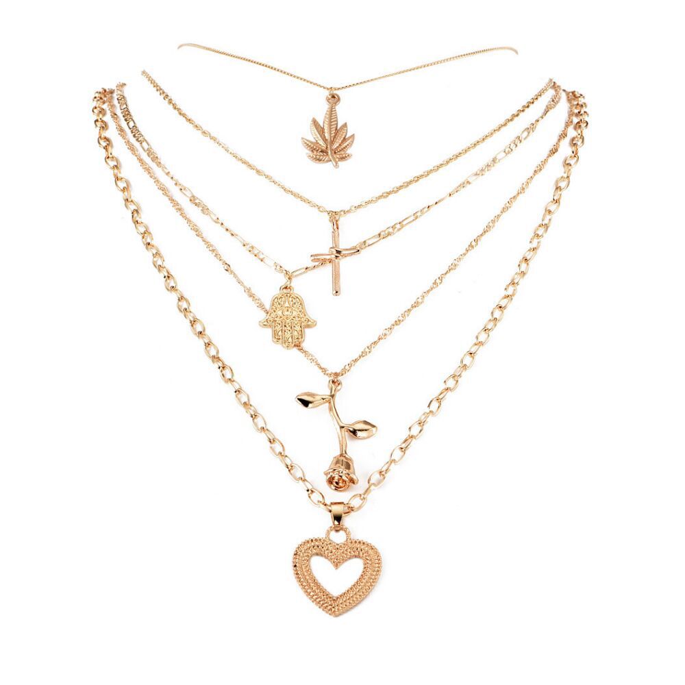 Vintage Gold Love Pendant Necklace for Women, valdore