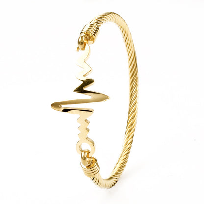 ECG Heartbeat Bracelet for Women Stainless Steel Jewelry, Valdore