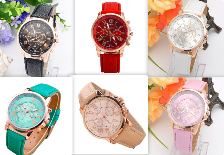 Retro Geneva Three Eye Quartz Couple Watch for Men and Women, Valdore