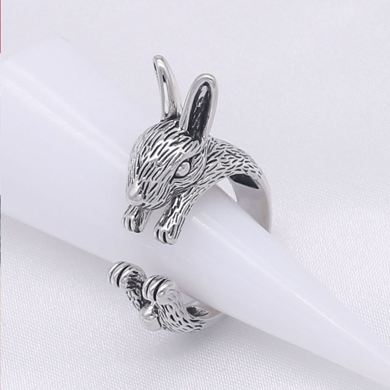 Zodiac Rabbit Ring for Women  Vintage Hip Hop Jewelry, valdore