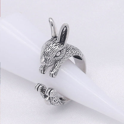 Zodiac Rabbit Ring for Women  Vintage Hip Hop Jewelry, valdore