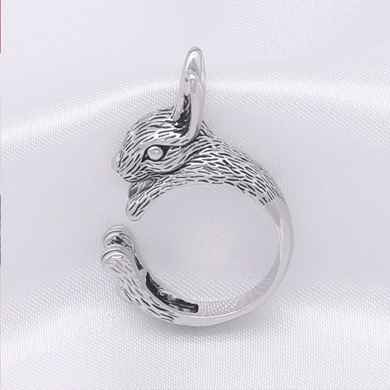 Zodiac Rabbit Ring for Women  Vintage Hip Hop Jewelry, valdore