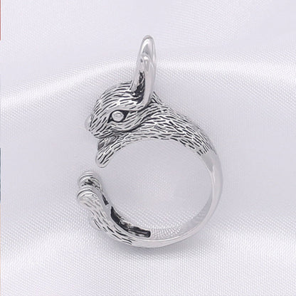 Zodiac Rabbit Ring for Women  Vintage Hip Hop Jewelry, valdore