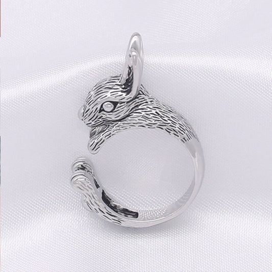 Zodiac Rabbit Ring for Women  Vintage Hip Hop Jewelry, valdore