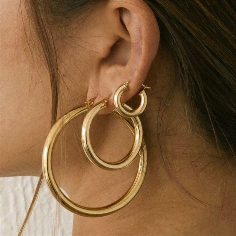 Wide Round Hoop Earrings for Women Bold Statement Jewelry, Valdore