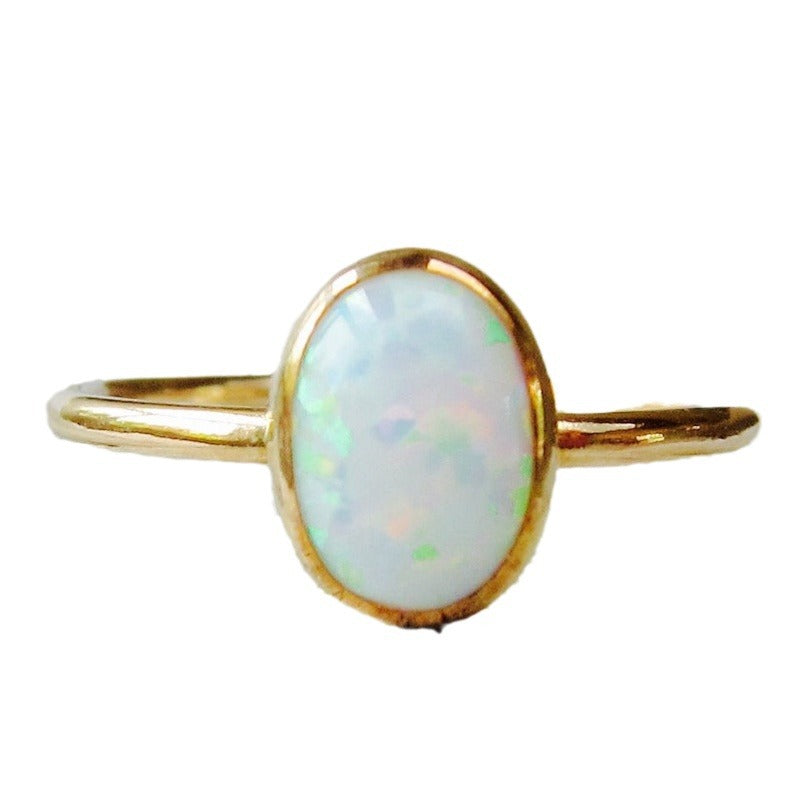 Gold Opal Ring for Women Elegant Gemstone Ring, Valdore