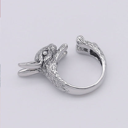 Zodiac Rabbit Ring for Women  Vintage Hip Hop Jewelry, valdore