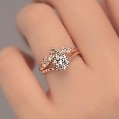 Simple Rose Gold Couple Ring Set for Women, Valdore