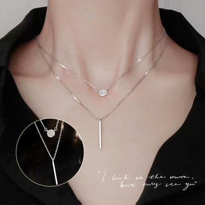 S925 Silver Micro Pave Zircon Pendant Necklace for Women, Valdore