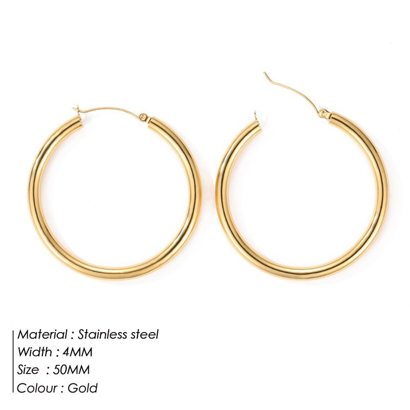 Wide Round Hoop Earrings for Women Bold Statement Jewelry, Valdore