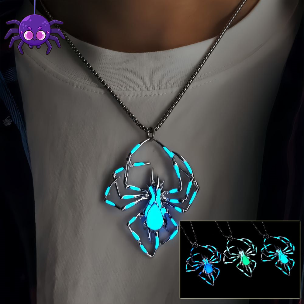 Halloween Glow in the Dark Spider Necklace, Valdore