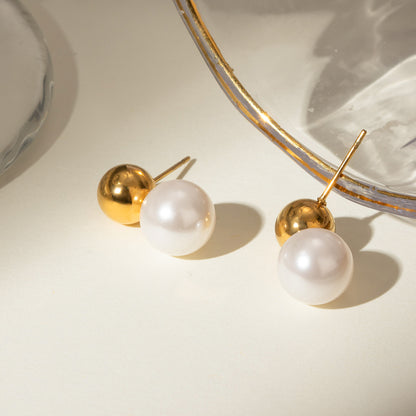 Nautica Dome Pearl Earrings | Statement Pearl Jewelry , Valdore