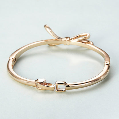Diamond Bow Rose Gold Bracelet for Women, Valdore