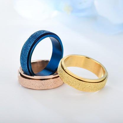 Turnable Anxiety Rings Rainbow Silver Color Relieve Stress Rings For Women Men, Valdore