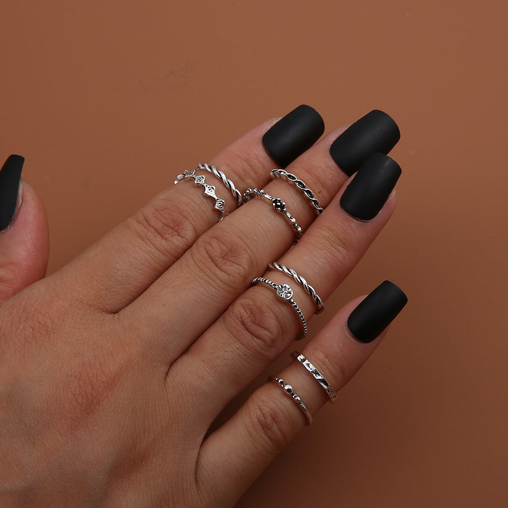 6PC Leaf Crown Geometric Stacking Ring Set for Women, Valdore