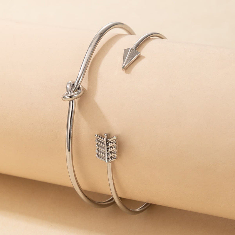 Knotted Arrow Bracelet Set for Women  Adjustable Couple Jewelry, Valdore