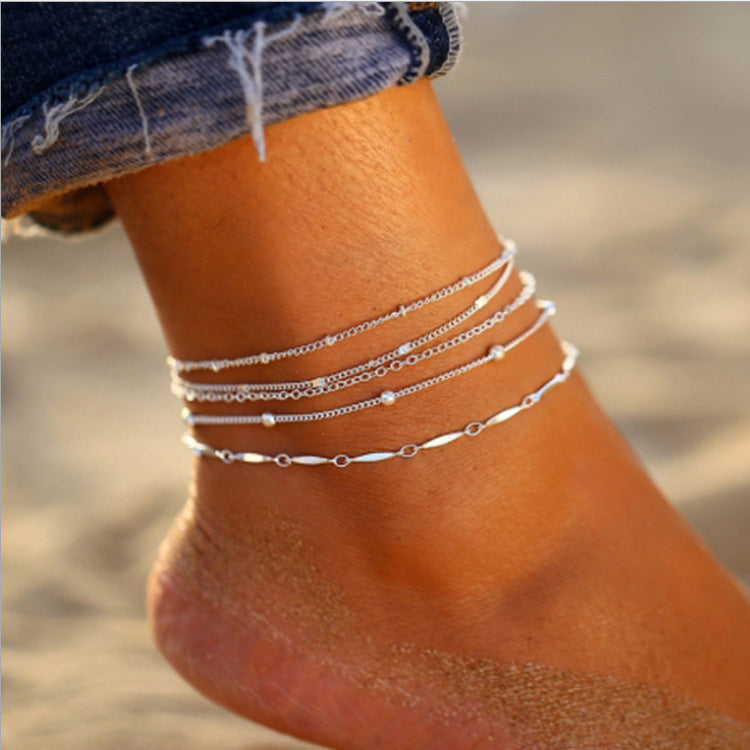 5 Piece Versatile Anklet Set for Women, Valdore
