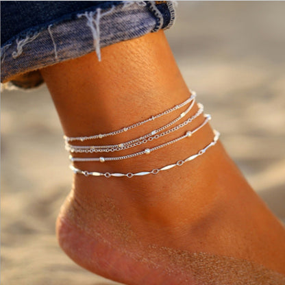 5 Piece Versatile Anklet Set for Women, Valdore