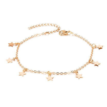Double Layer Retro Ball Chain Heart Anklet for Women, Valdore