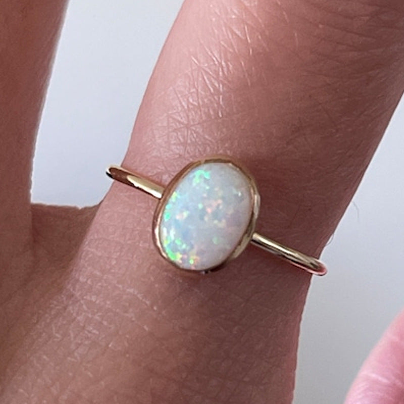 Gold Opal Ring for Women Elegant Gemstone Ring, Valdore