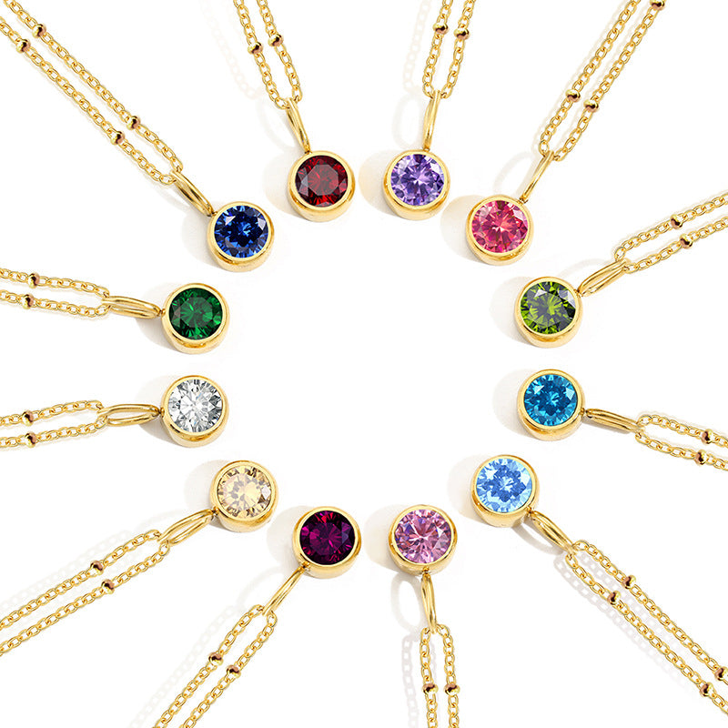 Diamond Birthstone Pendant Necklace for Women, Valdore