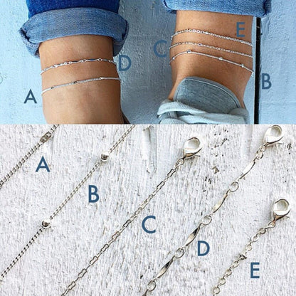 5 Piece Versatile Anklet Set for Women, Valdore