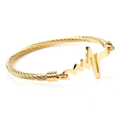 ECG Heartbeat Bracelet for Women Stainless Steel Jewelry, Valdore